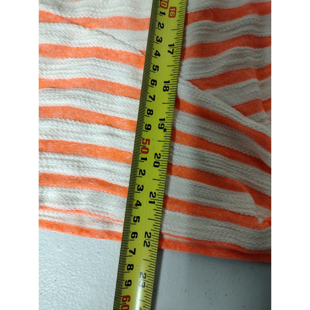 Evereve‎ Womens Orange White Striped Twist Front Long Sleeve Top SizeM - Picture 5 of 7